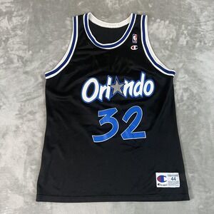 Orlando Magic Jersey Mens 44 Black NBA Basketball Shaquille O'Neal 32 Champion